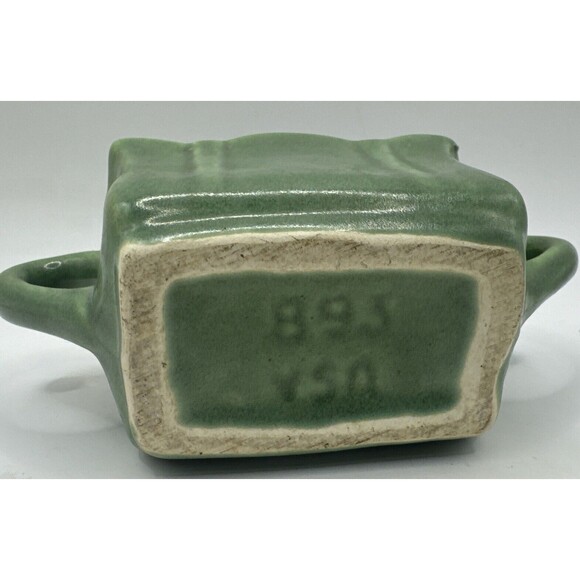Vintage 1940's USA Pottery Creamer & Sugar Green 893 And 894 - Picture 4 of 10